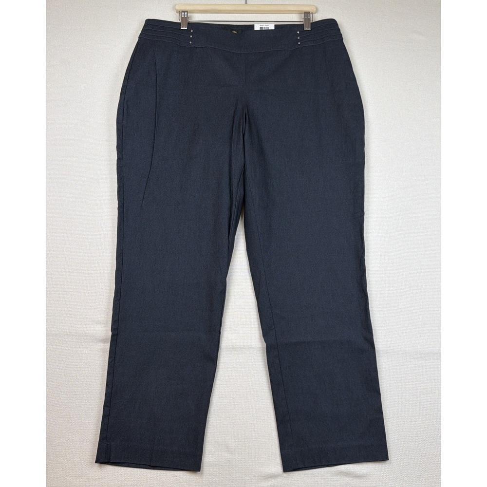 JM Collection Plus Rivet Pant Size 18W Slim Leg Tummy Control NWT Denim Stretch